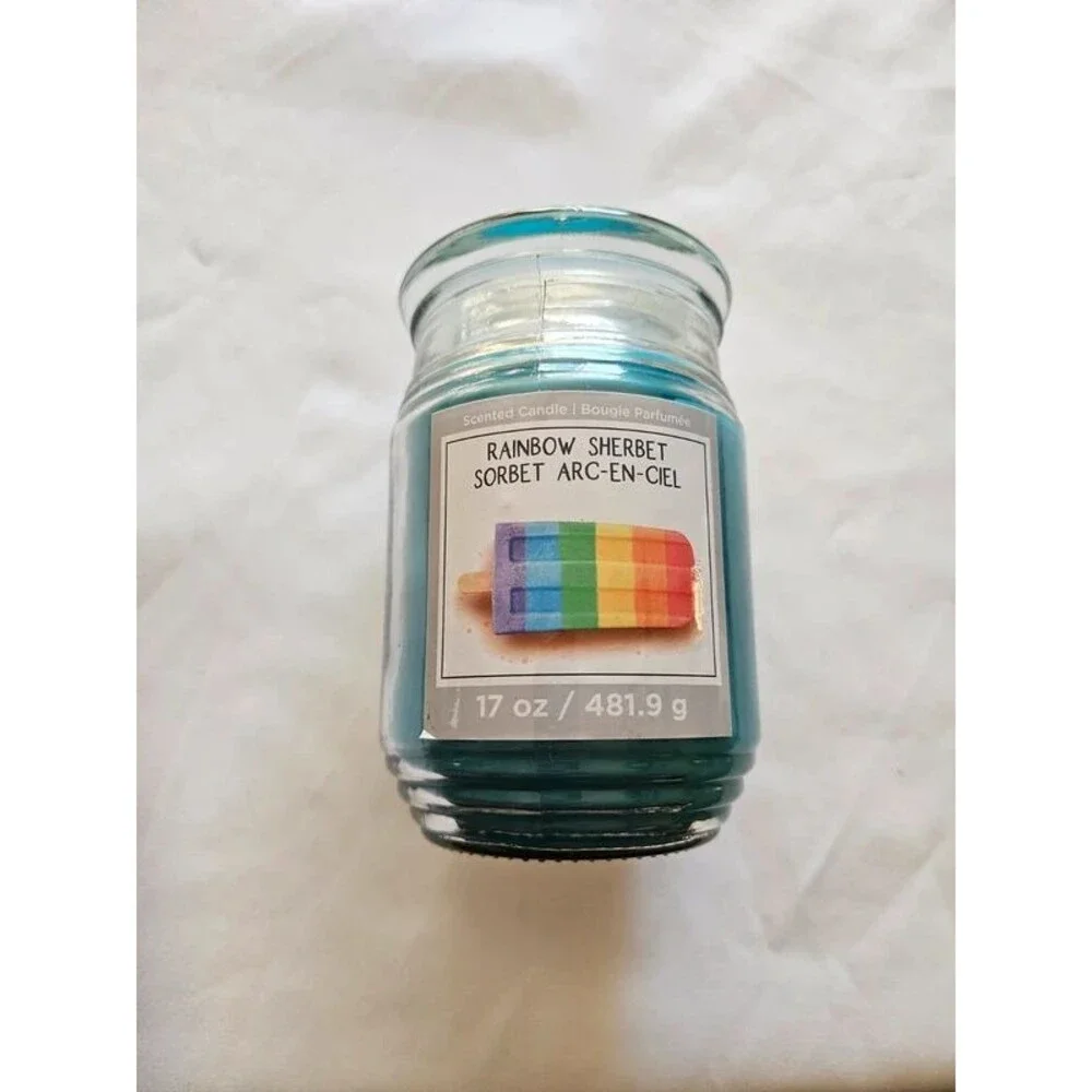 Rainbow Sherbet Scented Candle - Blue